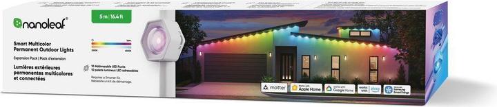 Nanoleaf Permanent Outdoor Lights Smarter Kit 15 Meter (Blanc, Multicolore, RGB, 1500 cm, Extérieur, Intérieur)