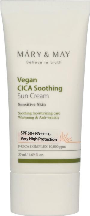 Actual product image Mary&May CICA Soothing Sun Cream SPF50+ PA++++ 50ml Korean Sunscreen Face Vegan Daily Care (Sun cream face, SPF 50+, 50 ml)