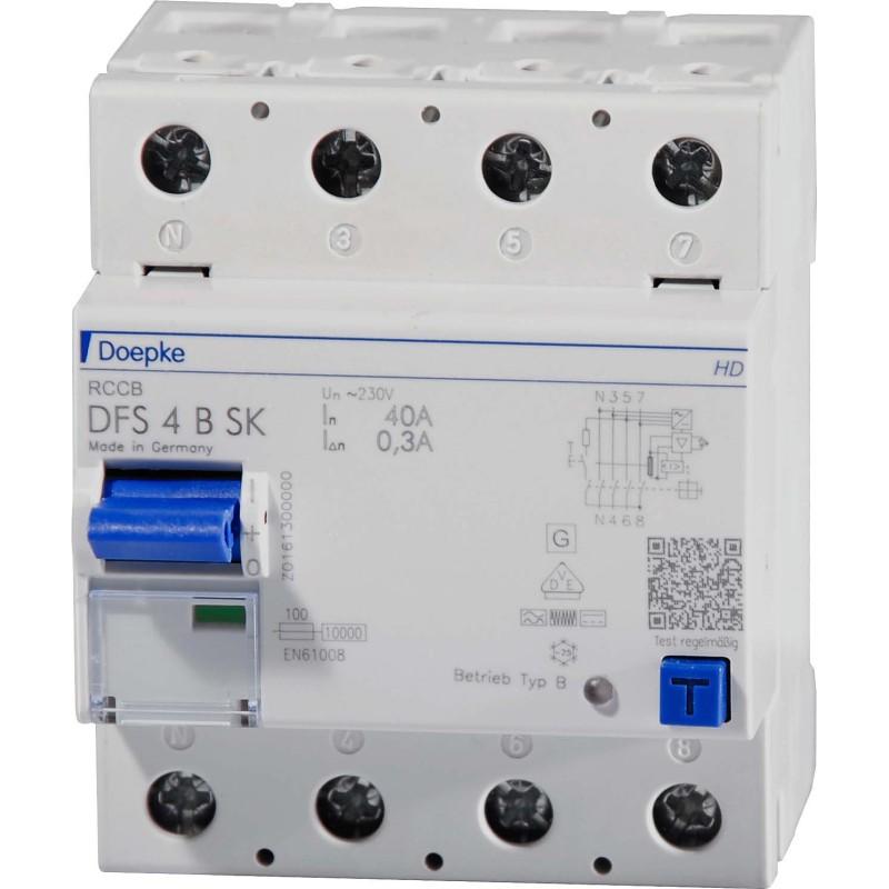 Doepke, Schutzschalter, 09136998HD FI-Schutzschalter 4polig 40 A 0.3 A 230 V, 400 V (09136998HD)