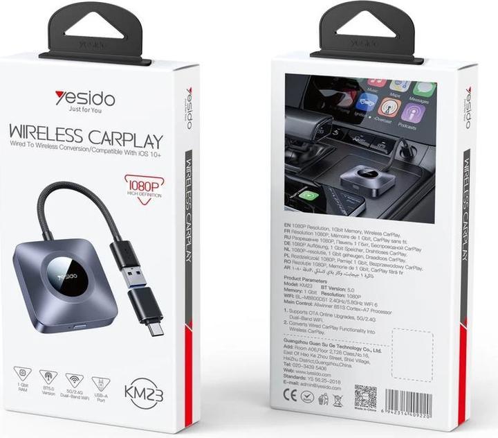 Produktbild Yesido Wireless CarPlay with USB-A/USB-C Adapter