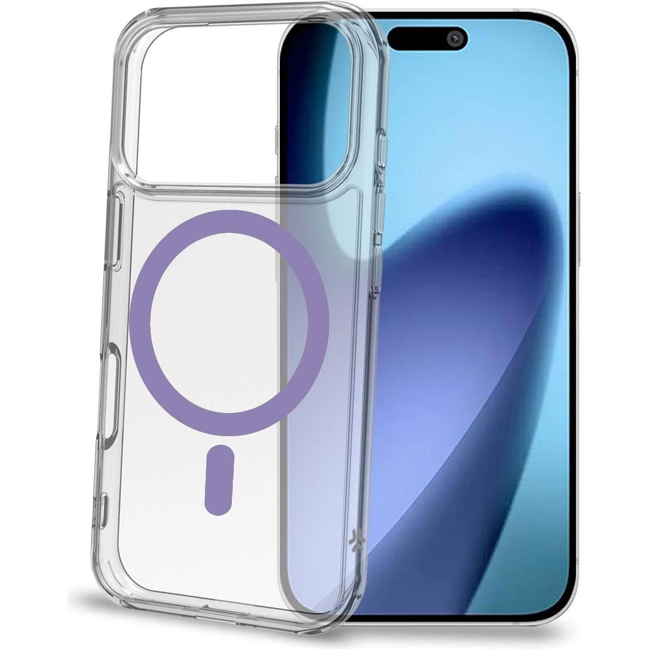 Celly Transparente Magnetische Hülle für iPhone 17 (Apple iPhone 17), Cover smartphone, Viola