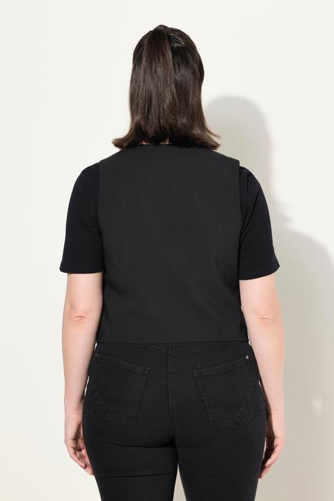 Image du produit Ulla Popken Gilet de costume, encolure en V. Poches fantaisie et doublure intégrale. (48)