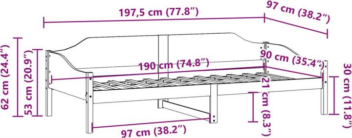 Actual product image vidaXL Bettgestell (90 x 190 cm)
