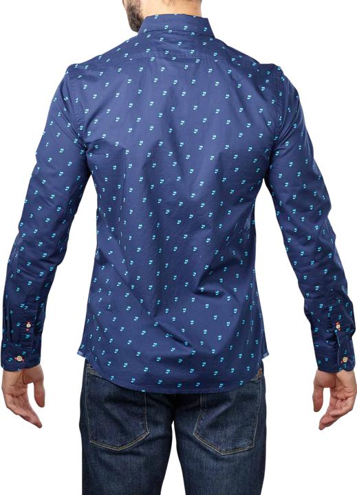Actual product image Scotch & Soda Ditsy Printed Poplin Shirt Long Sleeve Blue (L)