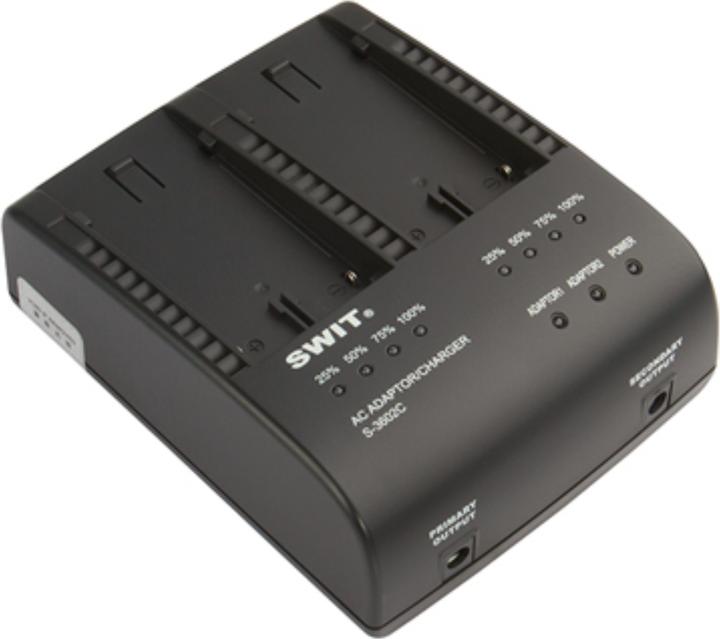 Produktbild Swit S-3602C | 2x2A DV charger compatible to Canon BP series (Kamera Akku Ladegerät)
