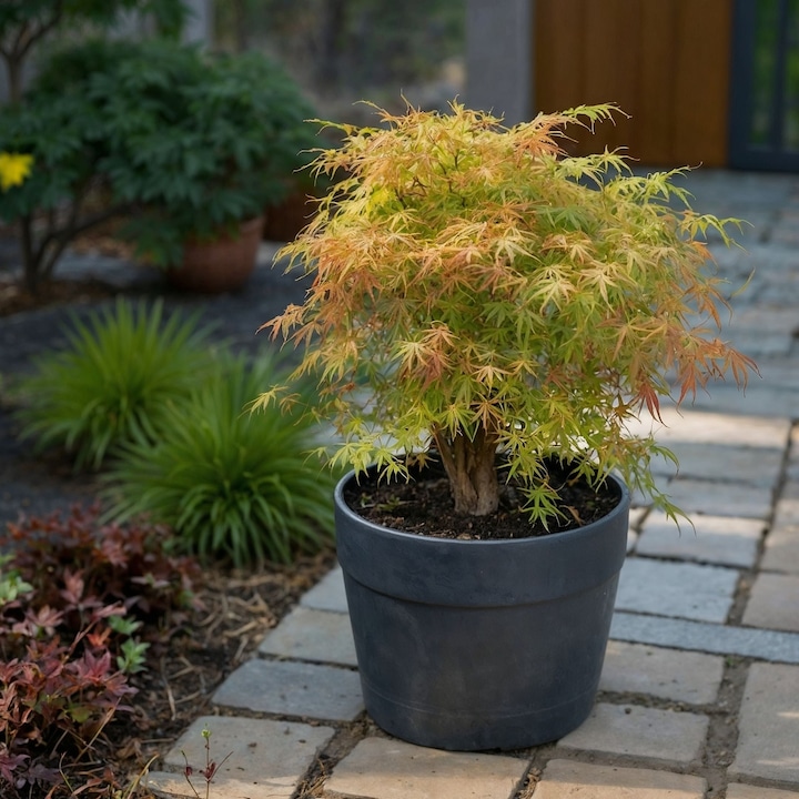 Actual product image Plant in a Box Acer palmatum 'Katsura' - Japanese maple (70 cm)