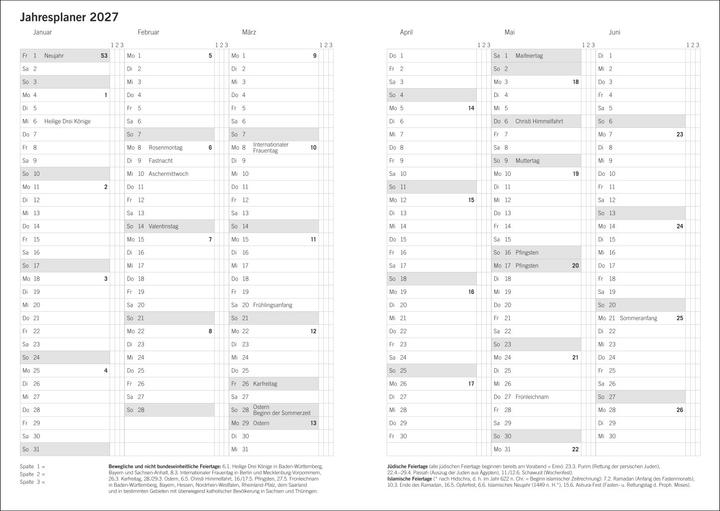 Image du produit Terminer A5, Struktur rot 2026 (A5, 1 semaine / 2 pages)