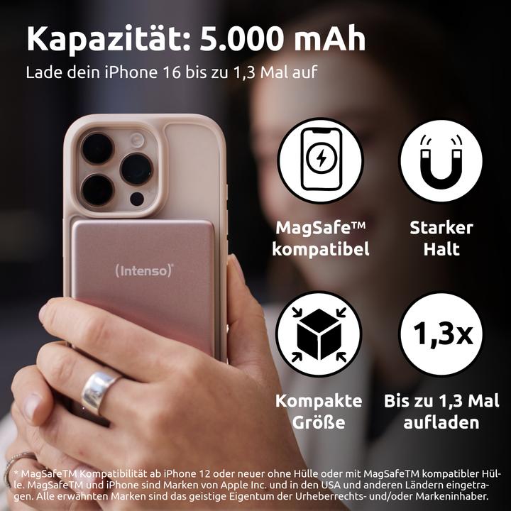 Produktbild Intenso Magn. Wireless Powerbank MW5000 5000 mAh Rosé (5000 mAh, 20 W, 19.25 Wh)