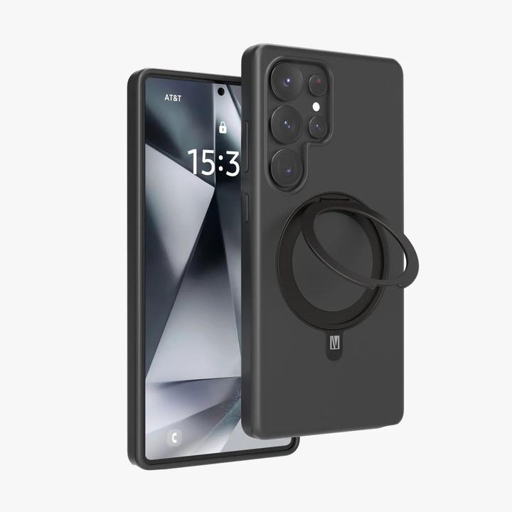 Actual product image Levelo Iris Pro Magsafe Liquid Silicone Case For Samsung S25 Ultra - Black (Samsung Galaxy S25 Ultra)