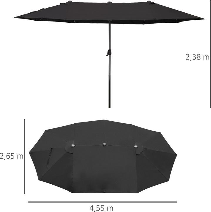 Produktbild Outsunny Sonnenschirm mit Handkurbel (2.70 m)