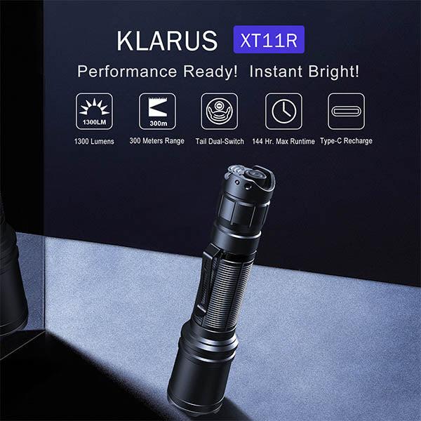 Actual product image Klarus XT11R, 1,300 lumens (14.70 cm, 1300 lm)