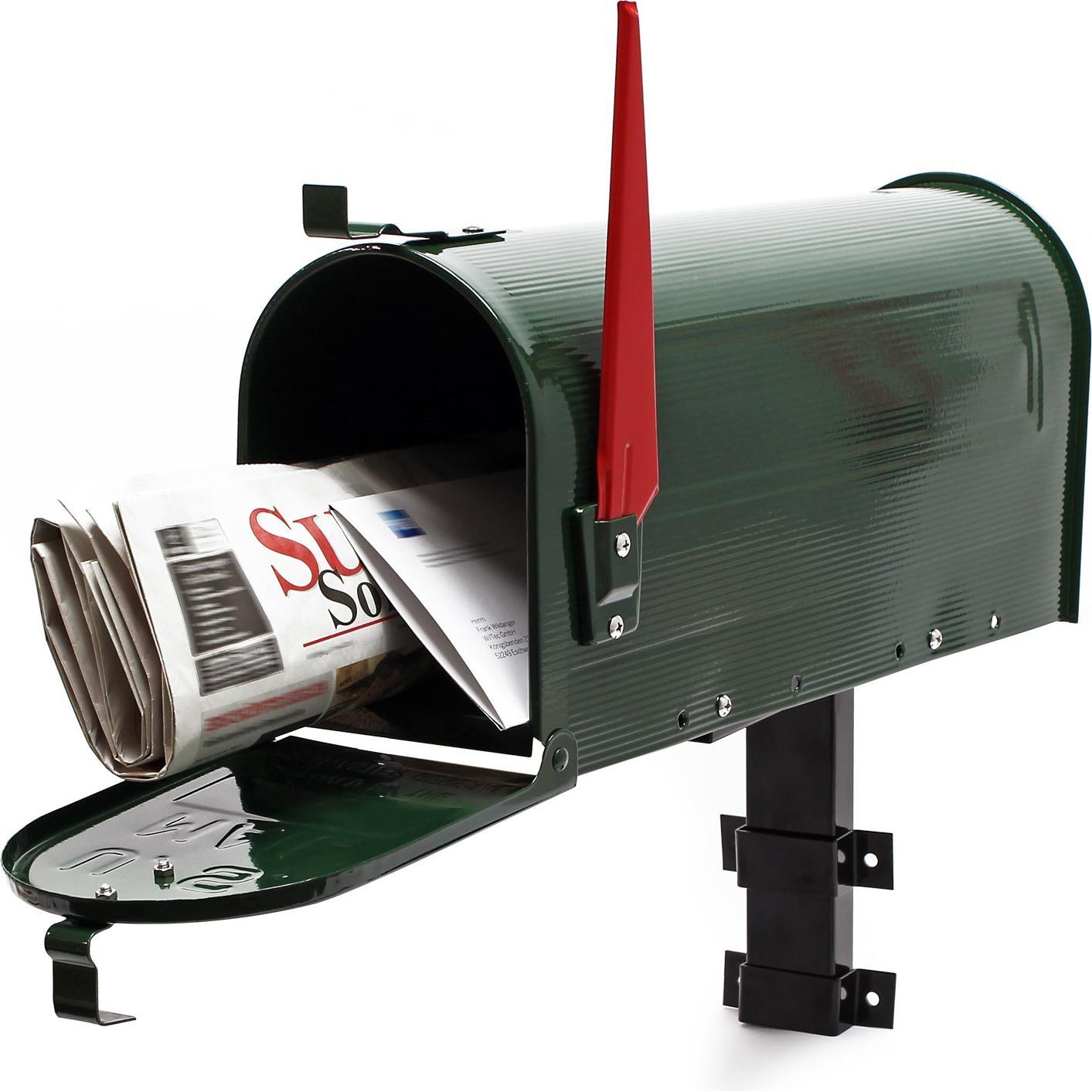 Wiltec, Briefkasten, Set US Mailbox 180x220x480mm amerikanischer Briefkasten Halterung