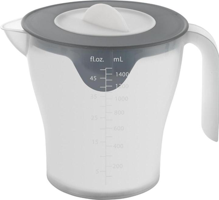 Actual product image Metaltex Measuring/stirring jug with splash guard lid, scale and pouring spout 1.5 l (1500 ml)
