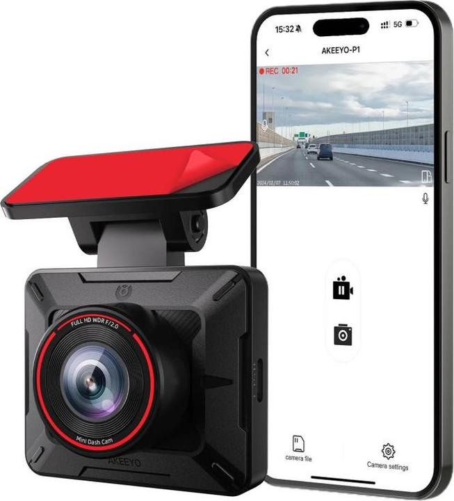 Produktbild DOD Wideorejestrator Tech Kamera samochodowa AKEEYO P1 wideorejestrator FullHD 30fps - czarna (Full HD)