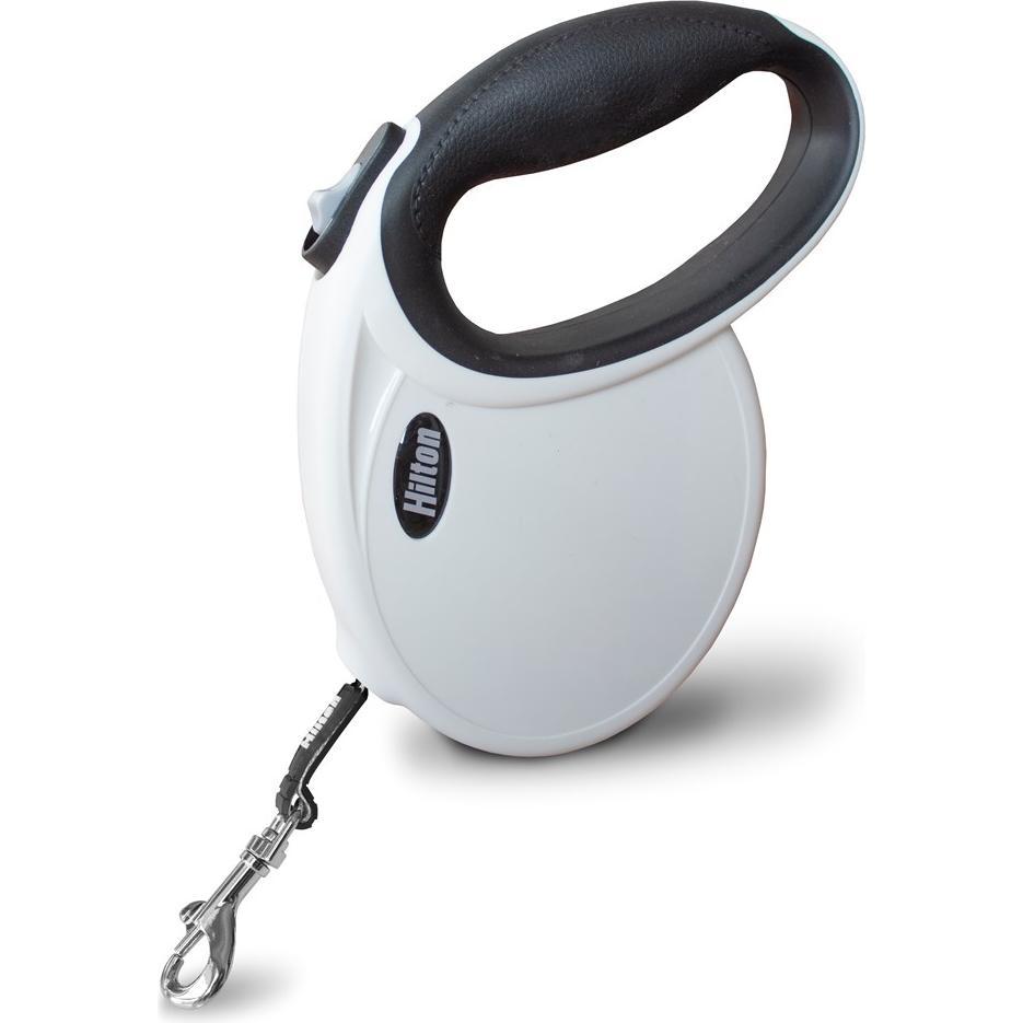 Hilton Smart Dog Tape M Biało-Czarna Smycz Automatyczna 4m Dla Psa Do 20kg (M, Cane, Passeggiare), Collare + Guinzaglio