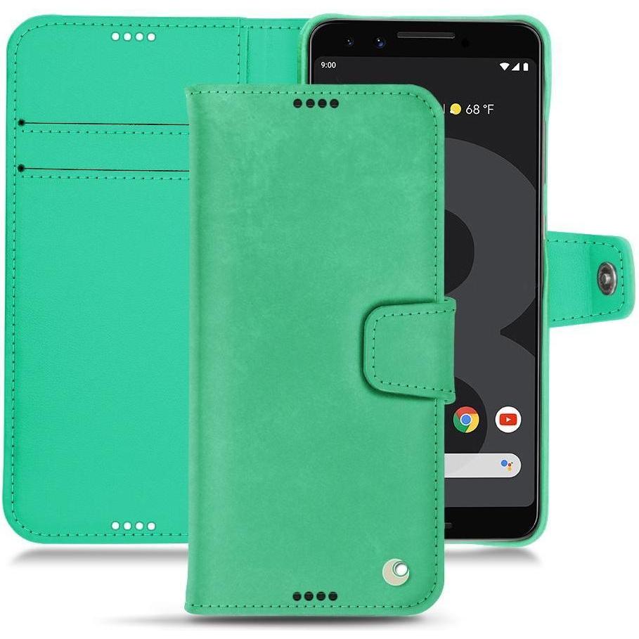 Noreve Lederschutzhülle Wallet (Google Pixel 3), Smartphone Hülle, Grün