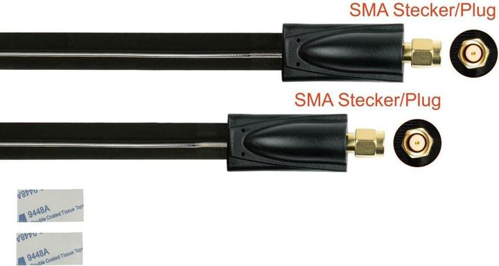Produktbild Kabelmeister Koaxial HF Fensterdurchführung, SMA Stecker an SMA Stecker, schwarz, 0,2m (Antennenkabel)