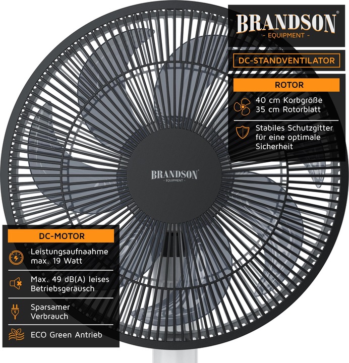Immagine prodotto Brandson Ventilatore a piedistallo (49 dB)