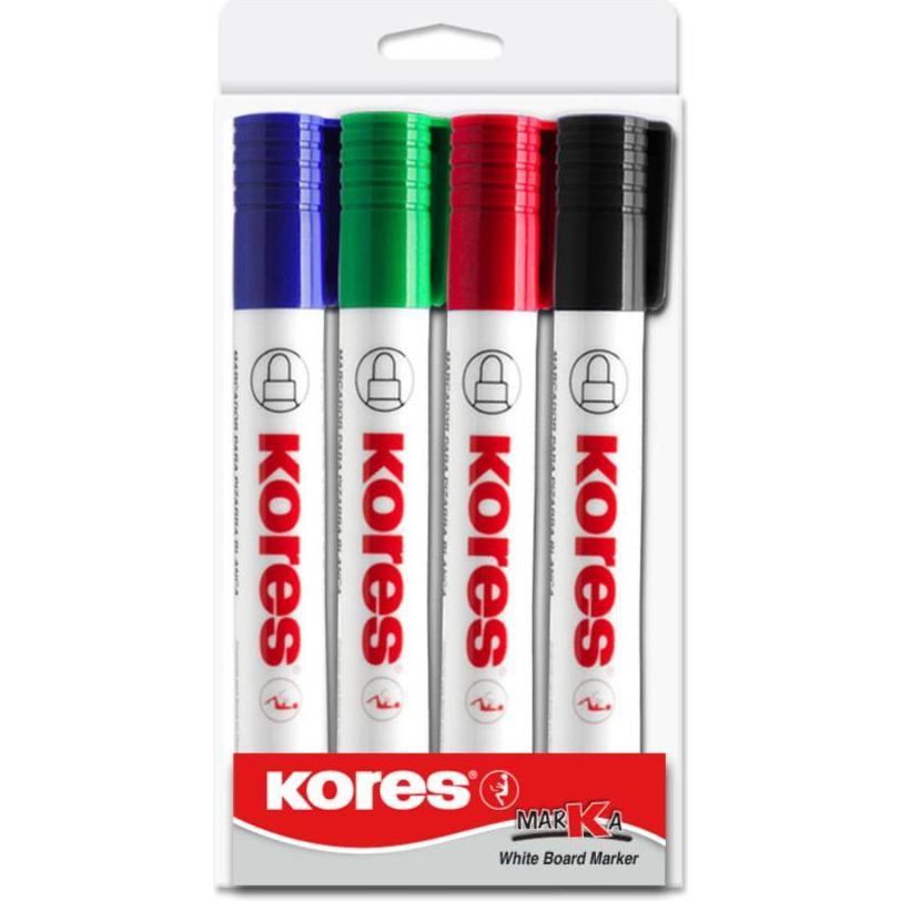 Kores, Marker, Whiteboard Marker, Keilspitze (Mehrfarbig, 3 mm, 4 x)
