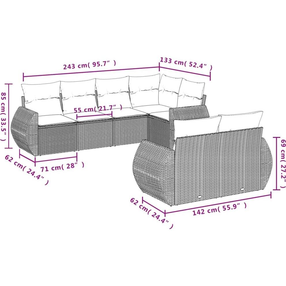 Thumbnail - VidaXL, Gartenlounge, 10-tlg. Garten-Lounge-Set mit Kissen