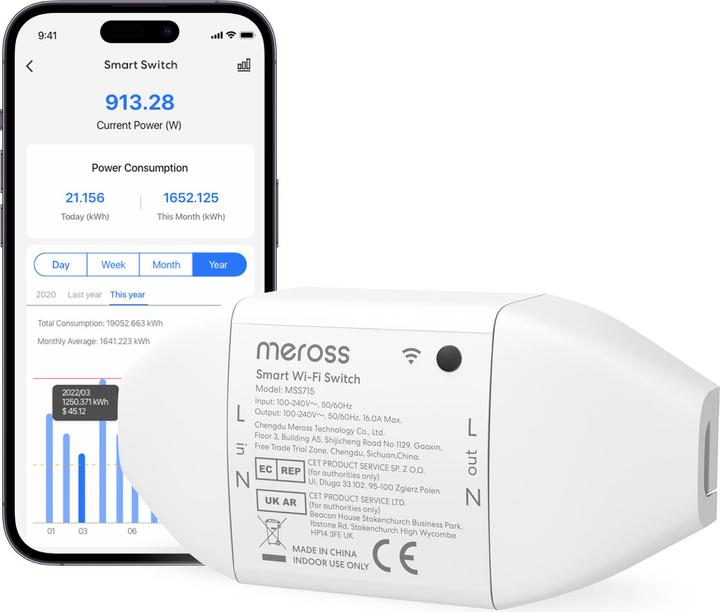 Meross Smart Wi-Fi Switch MSS715 (Schaltaktor)