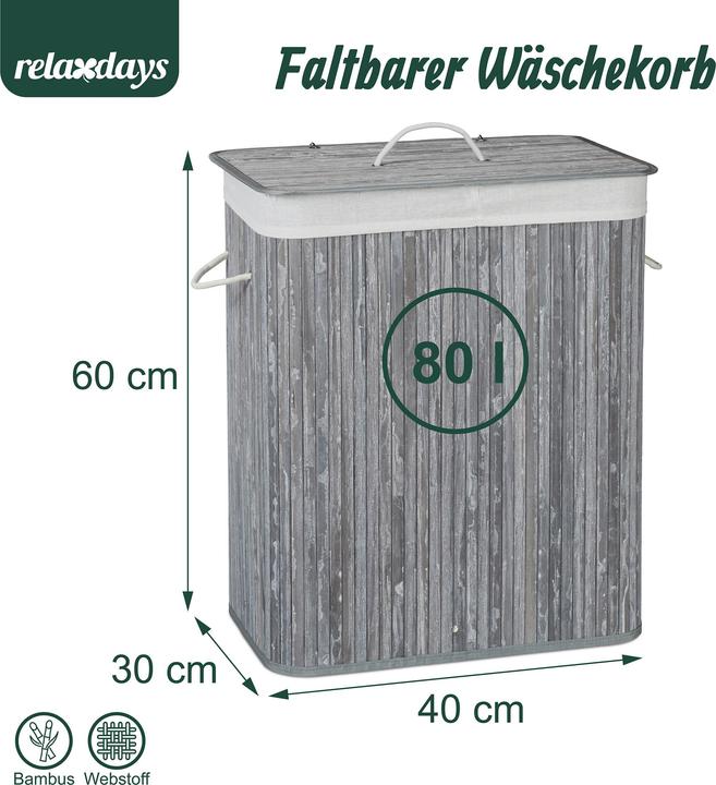 Actual product image Relaxdays laundry bin (80 l)
