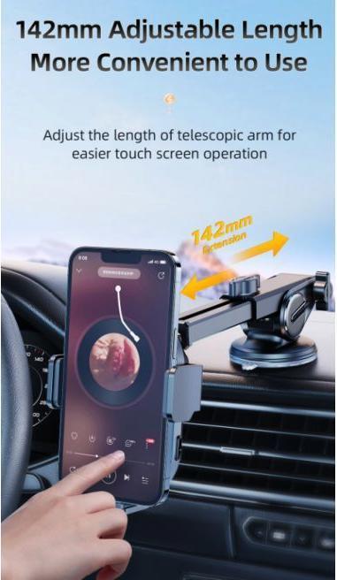 Immagine prodotto Joyroom Supporto per caricabatterie da auto wireless a doppia bobina da 15W