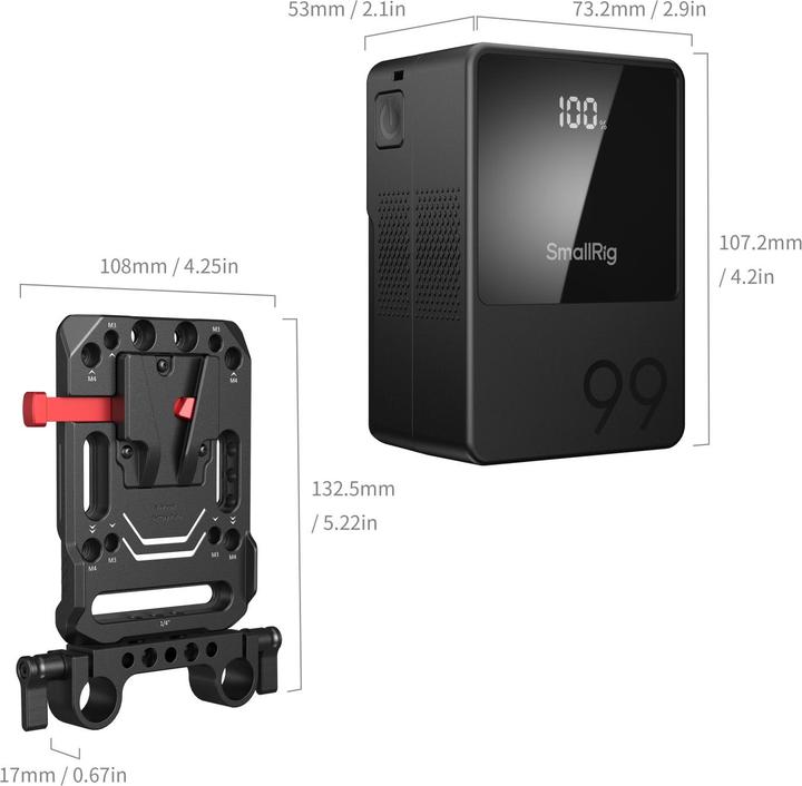 Produktbild SmallRig VB99 mini V Mount Battery (Kit) 5049 (Kamera Akku)