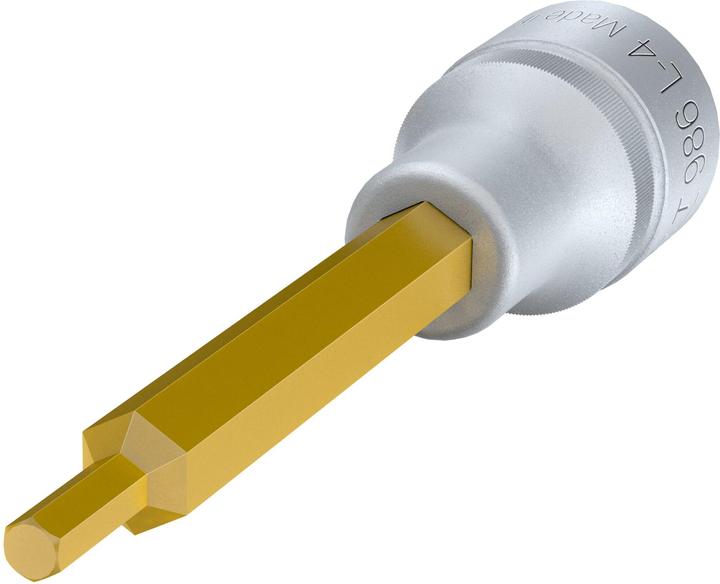 Produktbild HAZET Schraubendreher-Steckschlüsseleinsatz 986L-4 ∙ Vierkant12,5 mm (1/2 Zoll) ∙ Innen Sechskant P… (4 mm)