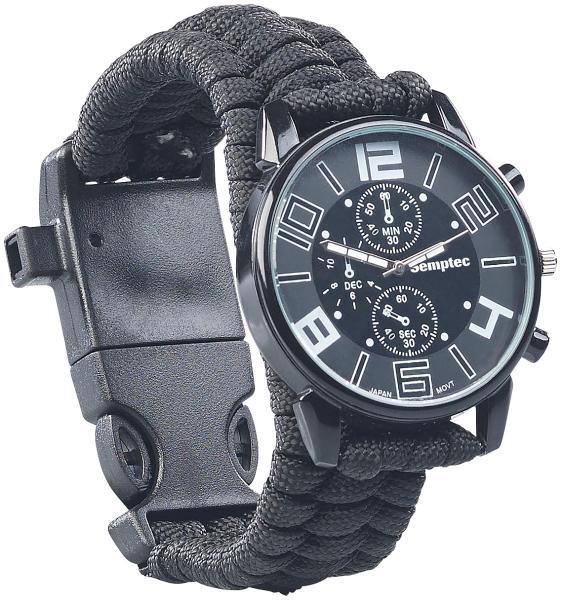 Actual product image Semptec 5-in-1 survival watch with para cord bracelet