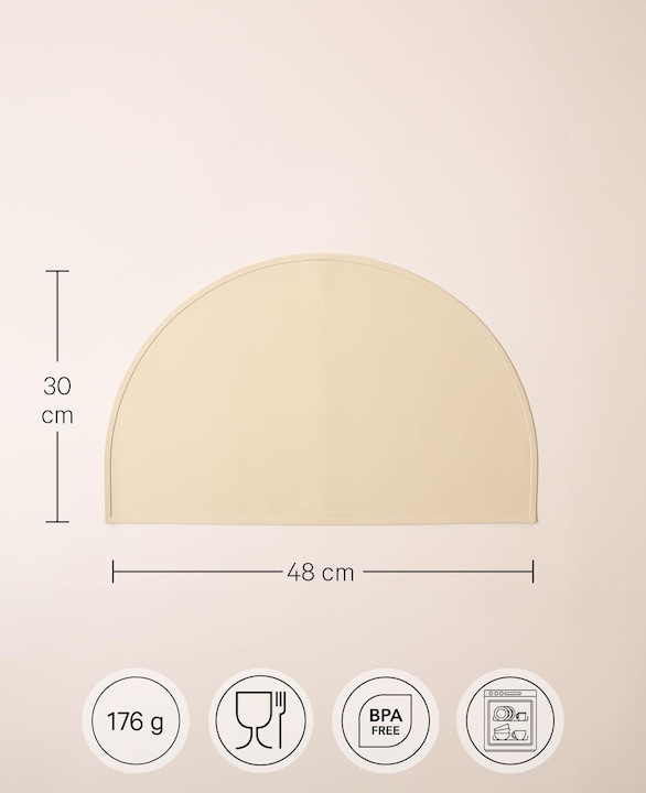 Image du produit Esmée Kindertischset Halbrund Silikon (1 x, 48 x 30 cm)