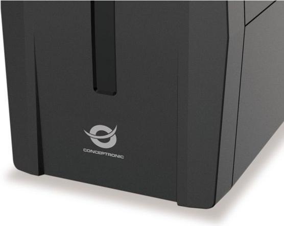 Actual product image Conceptronic ZEUS UPS 1000VA 600W Schuko IEC Start/LAN bw (1000 VA, 600 W, Line-interactive UPS)