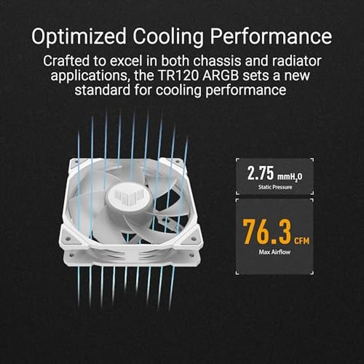 Produktbild ASUS Fan TUF GAMING TR120 FAN ARGB REV WHT 3IN1 (120 mm, 3 x)