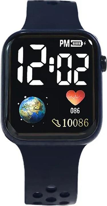 Image du produit Cbx Fashion LED montre numérique avec bracelet en silicone 12 heures d'affichage noir (37 mm)