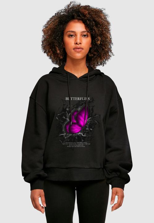 Produktbild Merchcode Ladies Butterflies Organic Oversized Hoody - 177131 (S)