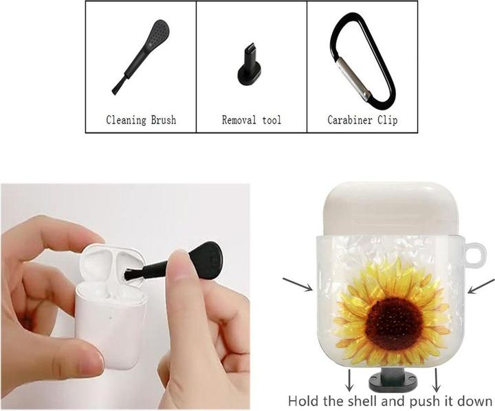 Produktbild König Design Schutz Hülle für Apple AirPods Pro Tasche Case Cover Etuis 360 Grad Bumper Motiv (Kopfhörer Tasche)