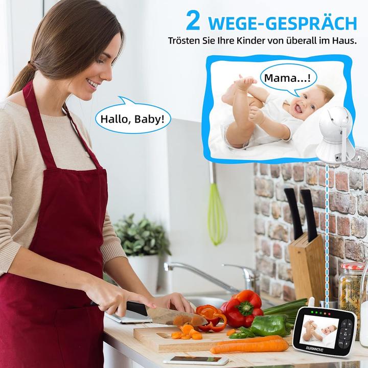 Actual product image Burnnove Video Babyphone mit Kamera und Nachtsicht (Video & Audio, 300 m)