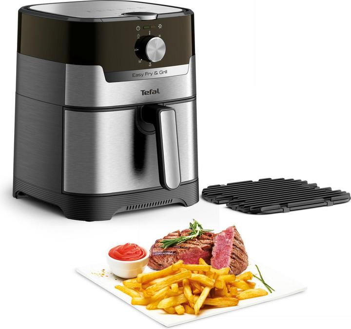 Image du produit Tefal Easy Fry & Grill Classic + Friteuse à air chaud (EY501D), Acier inoxydable