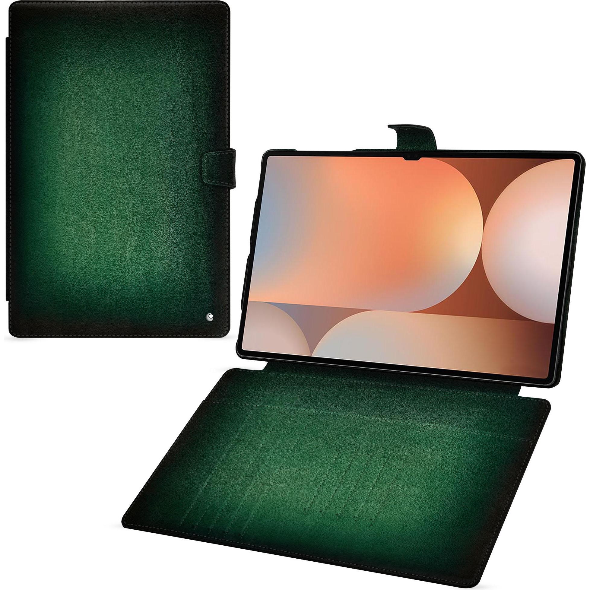 Thumbnail - Noreve Lederschutzhülle für Samsung Galaxy Tab S10 Ultra (Galaxy Tab S10 Ultra), Tablet Hülle, Grün