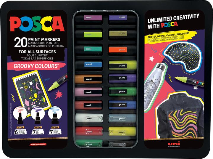 Actual product image Uni-ball Posca Groovy Colours brand (20x)