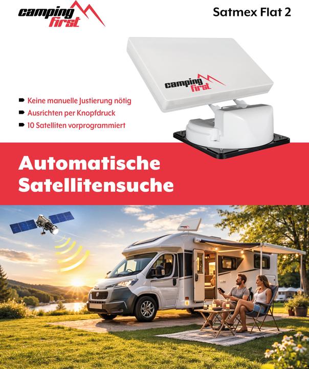 Productafbeelding Camping First Satmex Flat 2 (Platte antenne, 33 dB, DVB-S / -S2)