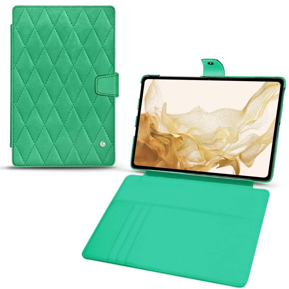Noreve Lederschutzhülle Wallet (Galaxy Tab S8), Tablet Hülle, Grün