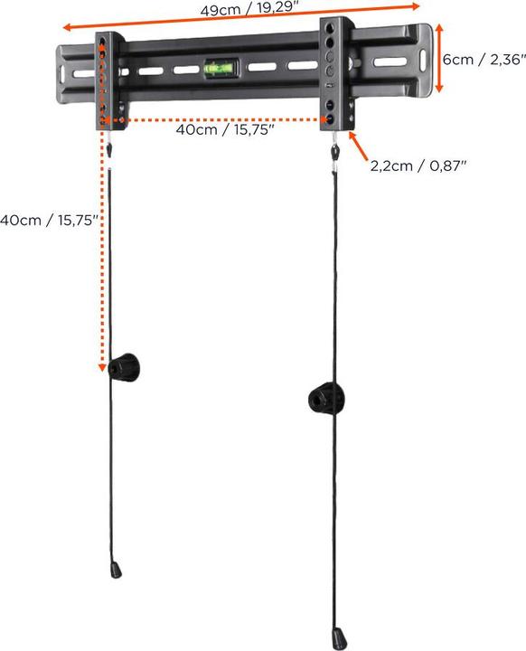 Actual product image Celexon Fixed-5522 - Bracket - for LCD TV - Black - Screen size: 81.3-139.7 cm (32 (Wall, 55", 40 kg)