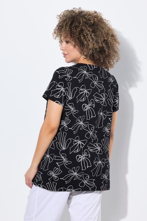 Produktbild Ulla Popken T-Shirt, Schleifen, A-Linie, Tunika-Ausschnitt, Halbarm (62)