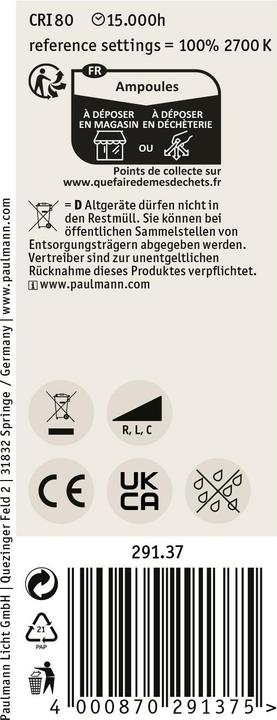 Produktbild Paulmann Röhre Filament (E27, 9 W, 1055 lm, 1 x, E)