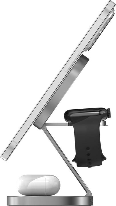 Produktbild Xlayer MagFix Pro 3 in 1 Induktive Ladestation grau, 15 Watt (15 W)