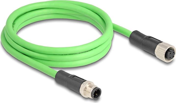 Actual product image Delock M12 cable D-coded 4 pin plug to socket PUR (TPU) 2 m (SF/UTP, 2 m)