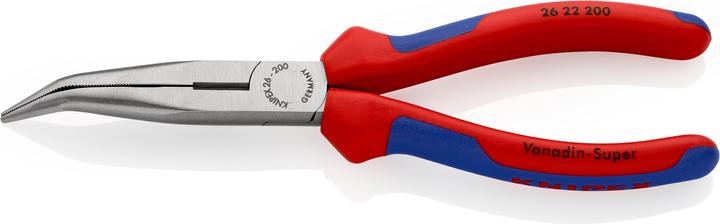 Produktbild Knipex Flachrundzange mit Schneide(Storchschnabelzange) 26 22 200 SB (230 mm)