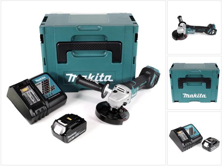 Actual product image Makita DGA 517 RG1J Battery angle grinder 18 V 125 mm Brushless + 1x battery 6.0 Ah + charger + Makpac (125 mm)