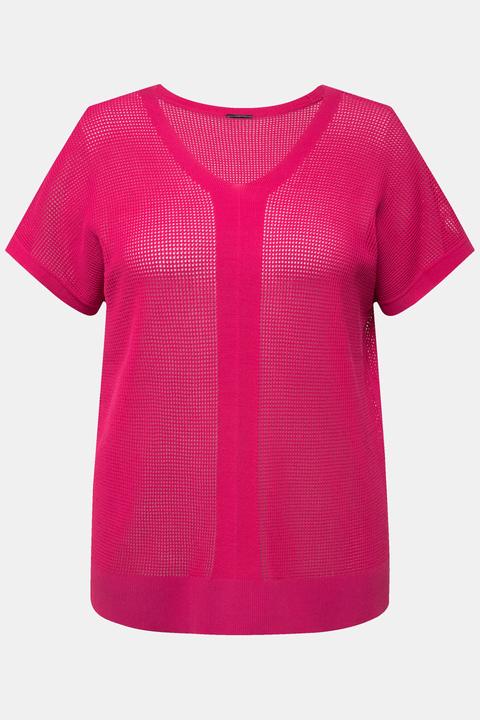 Produktbild Ulla Popken Pullover, Struktur, Oversized, V-Ausschnitt, ärmellos